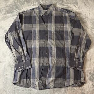 St. Croix Long Sleeve Button Up Shirt Plaid Multicolor‎ Cotton Italy Men Size M